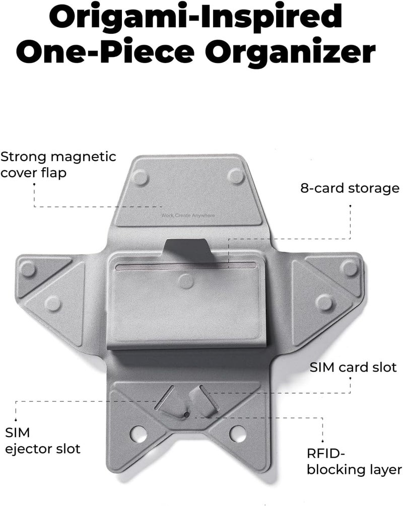 MOFT محفظة ماغسيف، حاملة 8 بطاقات، حامل هاتف مغناطيسي بتصميم سحب للوصول، حجب RFID، ضبط الزاوية ومحفظة مينيملست سناب فيلد للرجال، مستلزمات السفر، لون توبي - Image 3